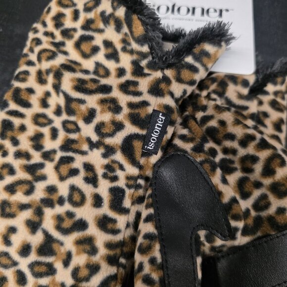 isotoner gloves womens Smartouch Leopard Print Winter Lined Women's One Size - Picture 6 of 7